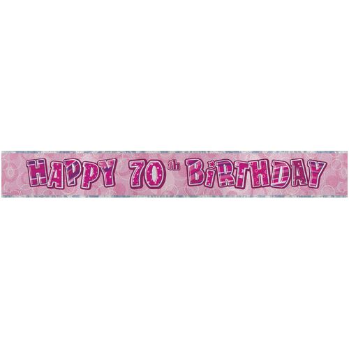Glitz Pink Foil Banner 70 12ft