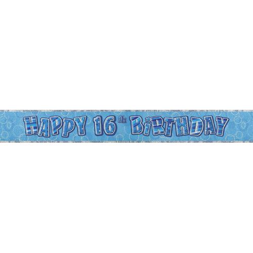 Glitz Blue Foil Banner 16 12ft