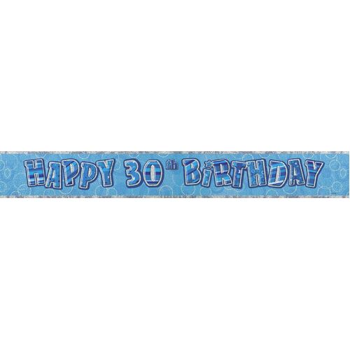 Glitz Blue Foil Banner 30 12ft