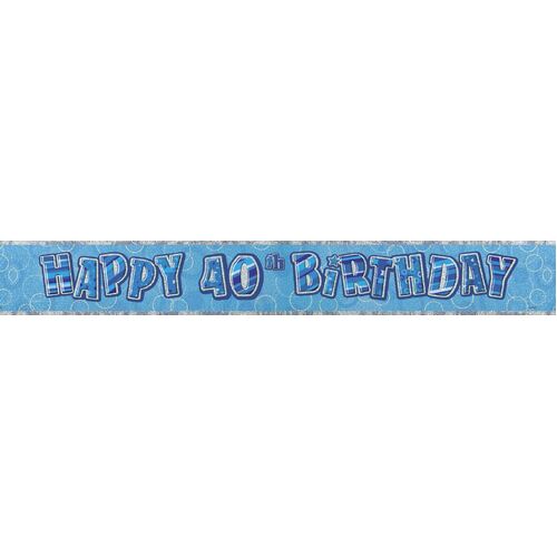 Glitz Blue Foil Banner 40 12ft