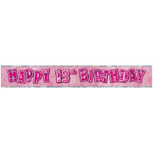 Glitz Pink Foil Banner 13 12ft