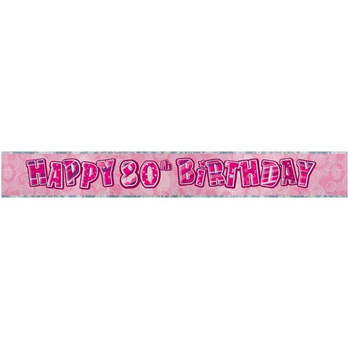 Glitz Pink Foil Banner 80 12ft