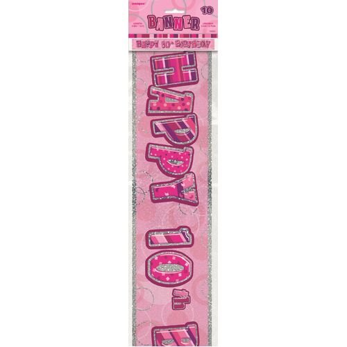 Glitz Pink 10 Foil Banner 12ft