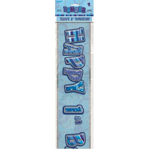Glitz Blue 1 Foil Banner 12ft