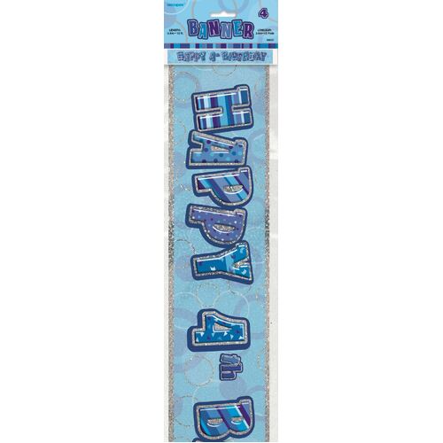 Glitz Blue 4 Foil Banner 12ft