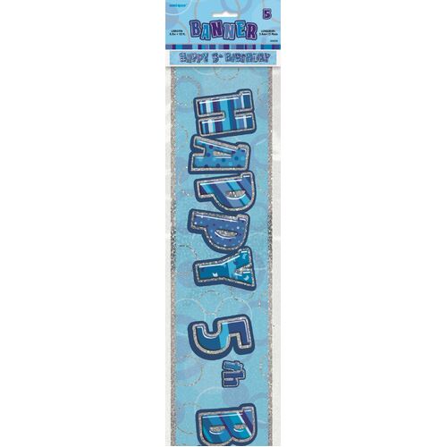 Glitz Blue 5 Foil Banner 12ft