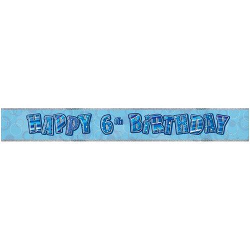 Glitz Blue 6 Foil Banner 12ft