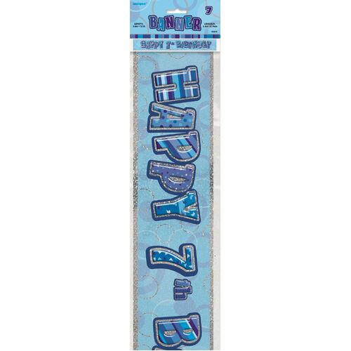 Glitz Blue 7 Foil Banner 12ft