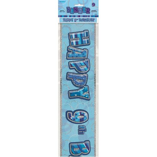 Glitz Blue 9 Foil Banner 12ft