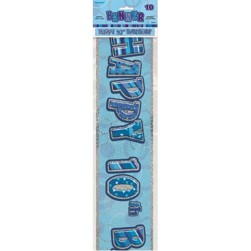 Glitz Blue 10 Foil Banner 12ft