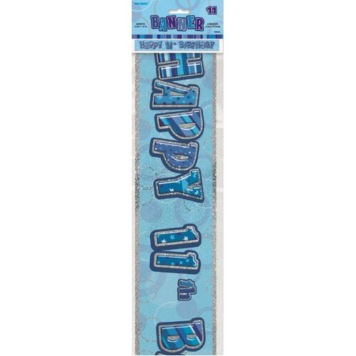 Glitz Blue 11 Foil Banner 12ft