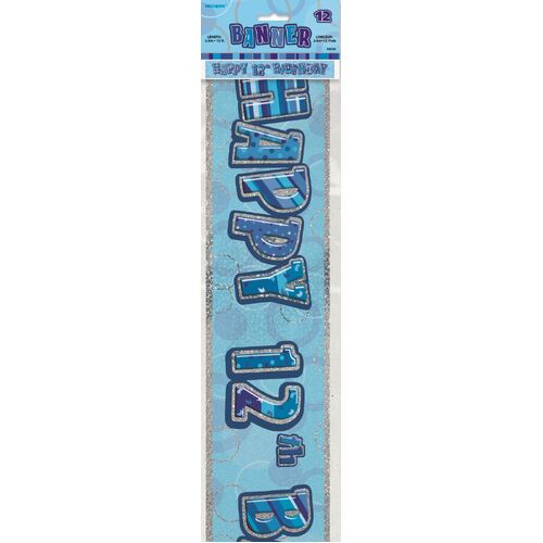 Glitz Blue 12 Foil Banner 12ft