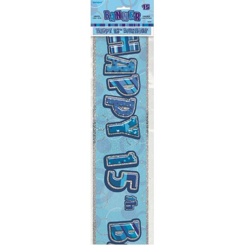 Glitz Blue 15 Foil Banner 12ft