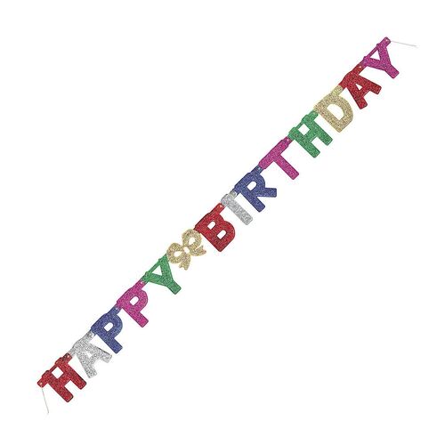 Glitter "Happy Birthday" Jointed Banner 1.37m