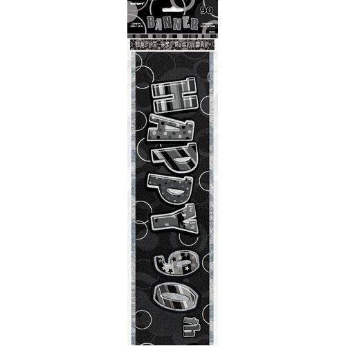 Glitz Blk Foil Banner 90 12ft