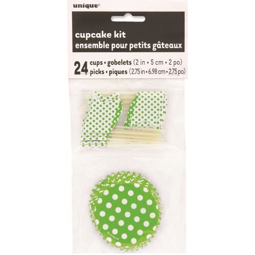 Dots Cupcake Kit - Lime Green