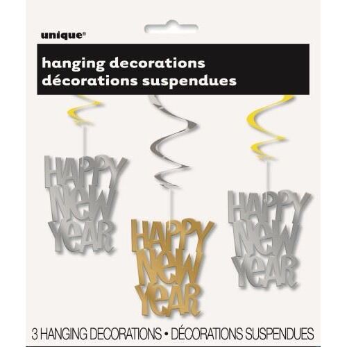 Happy New Year 3 Swirl Decos