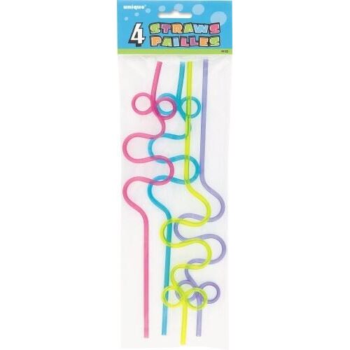 4 Squiggle Loop Straws