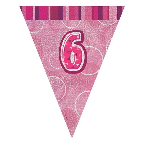 Glitz Pink Flag Banner - 6