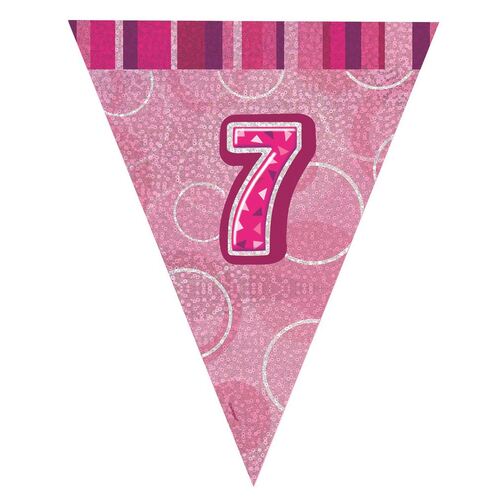 Glitz Pink Flag Banner - 7