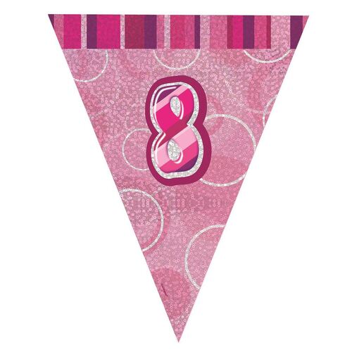 Glitz Pink Flag Banner - 8