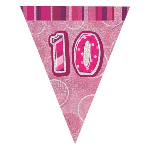 Glitz Pink Flag Banner - 10
