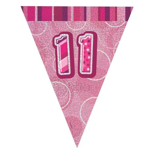 Glitz Pink Flag Banner - 11