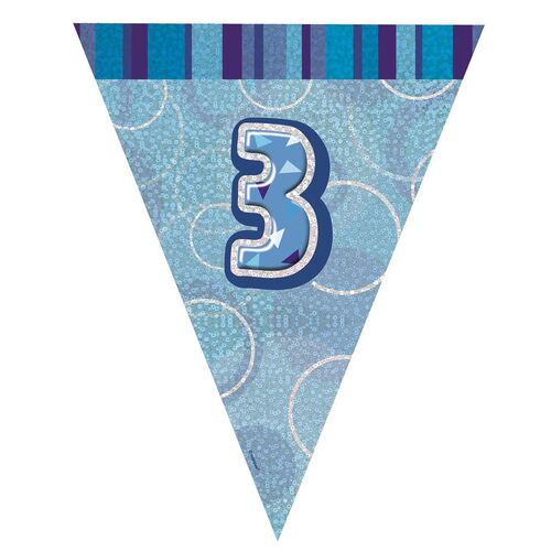 Glitz Blue Flag Banner - 3