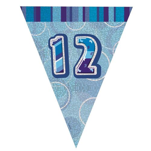 Glitz Blue Flag Banner - 12