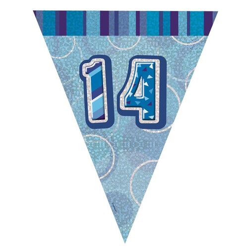 Glitz Blue Flag Banner - 14