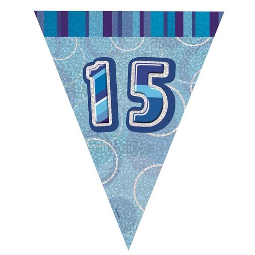 Glitz Blue Flag Banner - 15