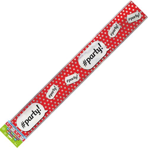 #Party Red Dot Foil Banner 12ft