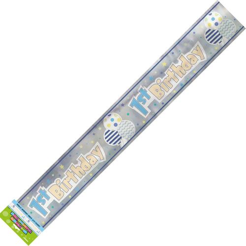 1st Bday Boy Foil Banner 12ft