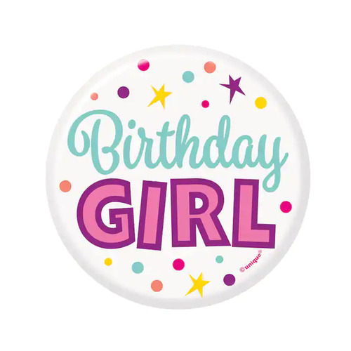 Birthday Button Birthday Girl 7.5cm