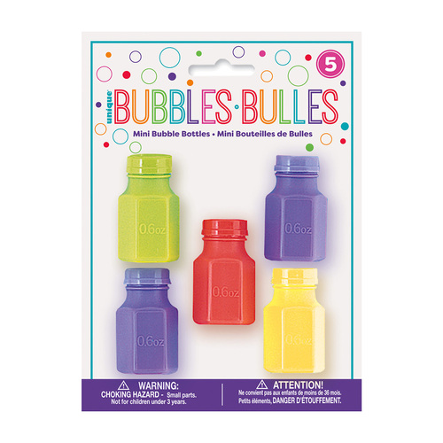 Bubbles & Wands Assorted Colours 17ml 5 Pack