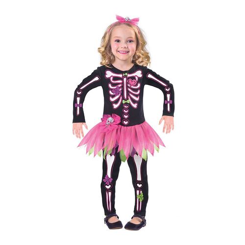 Costume Fancy Bones Skeleton Girls 2-3 Years