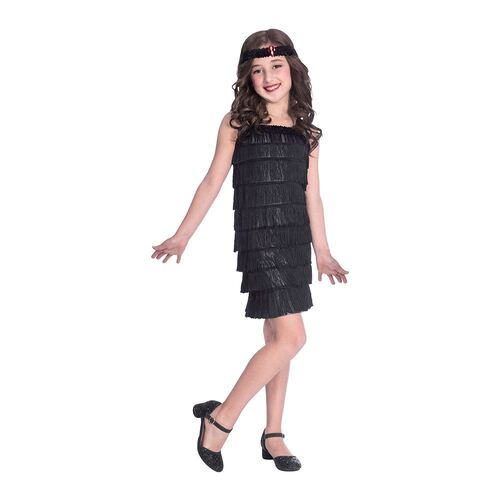 Costume Black Flapper Girls 8-10 Years