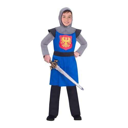 Costume Medieval Knight Blue Boys 8-10 Years