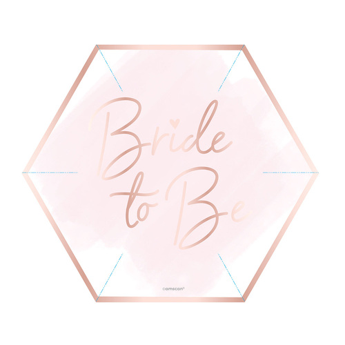 Team Bride to Be Hexagonal Shaped Paper Plates 18cm 8 Pack