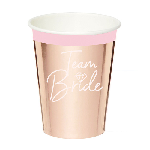 Team Bride Paper Cups 250ml 8 Pack