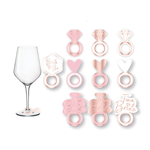 Team Bride Prosecco Glass Markers 10 Pack