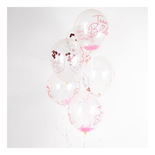 30cm Team Bride Latex Balloons with Confetti 6 Pack