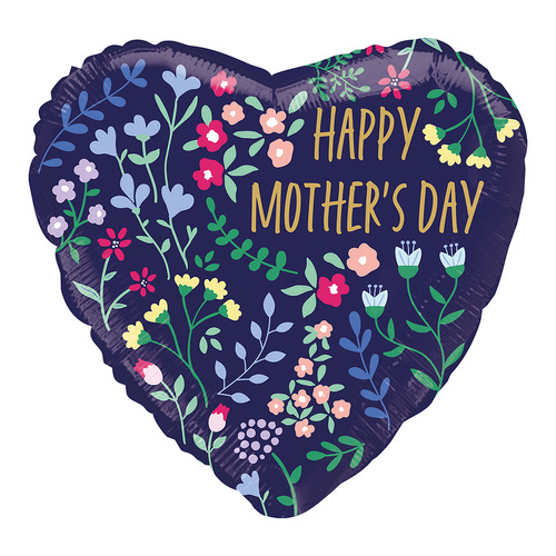 45cm Standard Happy Mother's Day Floral Foil Balloon