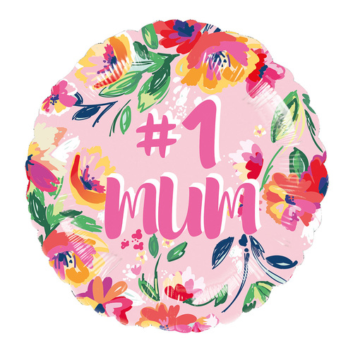 45cm Standard Number 1 Mum Foil Balloon