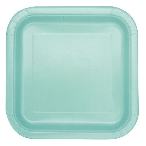 Mint Square Paper Plates 17cm 16 Pack