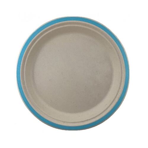 Sugarcane Lunch Plates Light Blue 180mm 10 Pack