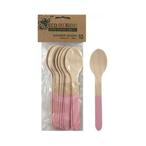 Wooden Spoons Light Pink 15mm 10 Pack