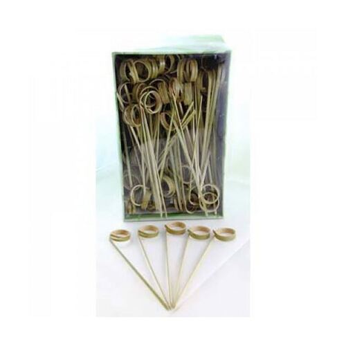 Bamboo Ring Skewer Natural 12cm 250 Pack