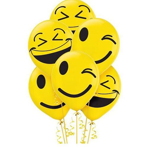 Lol Emoji Latex Balloons Smiley Faces 30cm 6 Pack