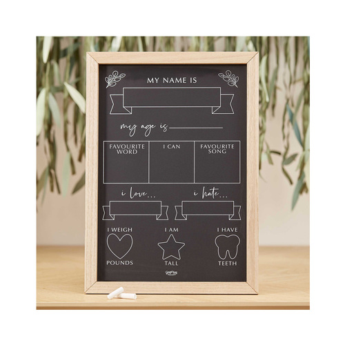 Botanical Baby Milestone Tracker Chalkboard